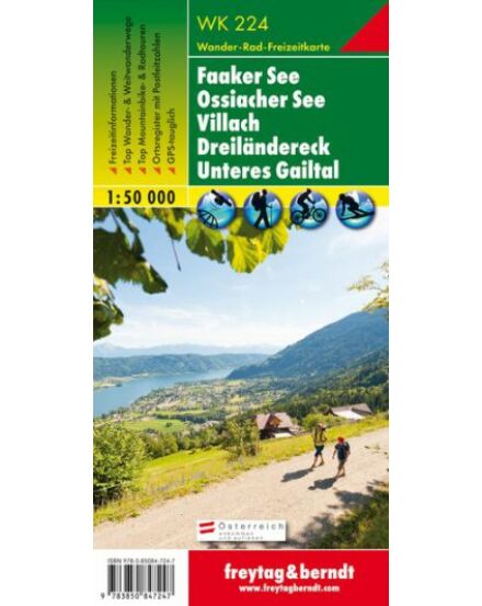 Cartographia  - WK224 Faaker See-Ossiacher See-Villach-Dreilandereck-Unteres Gailtal turistatérkép