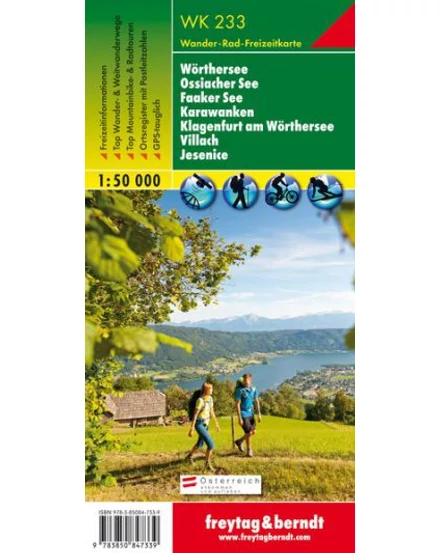 Cartographia WK233 Wörthersee-Ossiacher See-Faaker See-Karawanken-Klagenfurt am Wörthersee-Villach-Jesenice turistatérkép (Freytag) 9783850847339