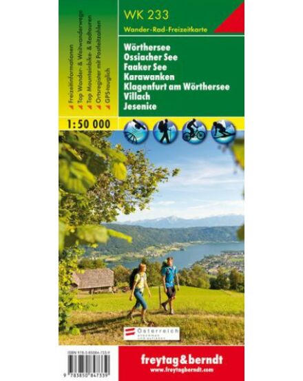 Cartographia  - WK233 Wörthersee-Ossiacher See-Faaker See-Karawanken-Klagenfurt am Wörthersee-Villach-Jesenice turistatérkép