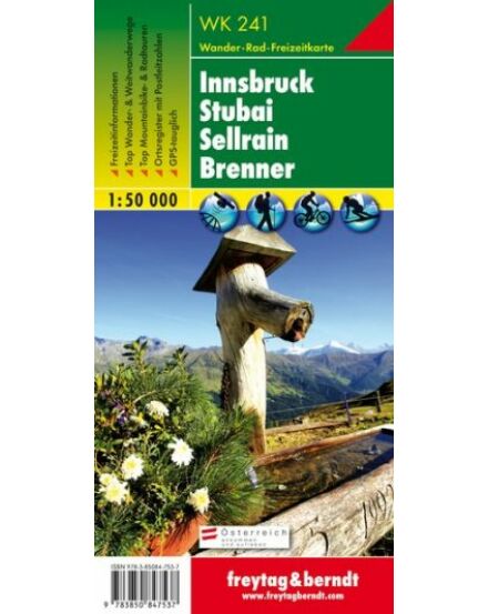 Cartographia WK241 Innsbruck-Stubai-Sellrain-Brenner turistatérkép (Freytag) 9783850847537