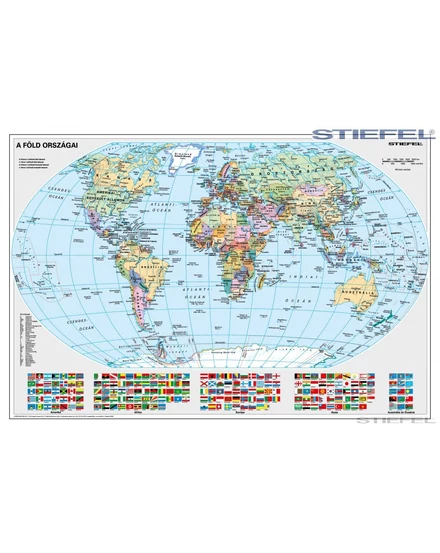 Cartographia A Föld országai térkép 100 X 70, fémléces - Stiefel 2000000010397