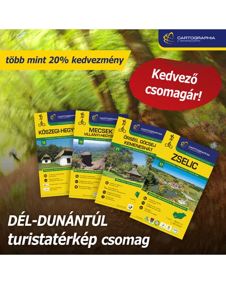 Cartographia DÉL-DUNÁNTÚL turistatérkép csomag: 4 db Cartographia turistatérkép  20% KEDVEZMÉNNYEL 