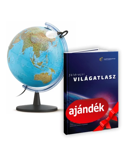 Cartographia Földgömb FALCON 40 cm - világító, nagyítós + AJÁNDÉK Földrajzi világatlasz 
