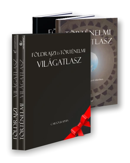 Cartographia Földrajzi világatlasz + Történelmi világatlasz elegáns DÍSZDOBOZBAN 5999570430032