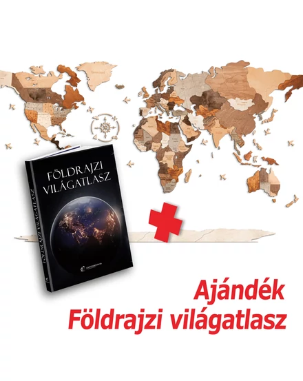 Cartographia Világtérkép 3D fa puzzle falitérkép 200x110 cm -mix-5999570430117