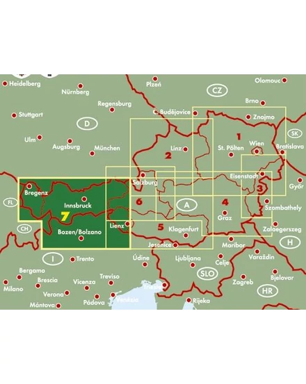 Cartographia Ausztria résztérkép 7. Tirol - Vorarlberg térkép - Freytag 9783850843478