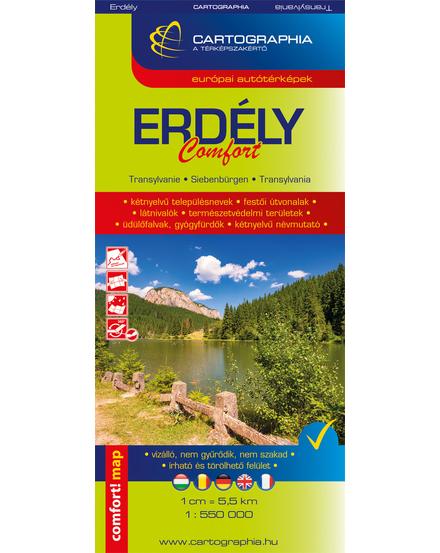 Erdély Comfort LAMINÁLT térkép 1:500 000 | Cartographia ...