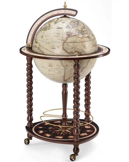 Cartographia - Földgömb Zoffoli EXPLORA Antique white 40 cm, antik - Bárgömb