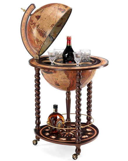 Cartographia Földgömb Zoffoli EXPLORA Honey brown 40 cm, antik - Bárgömb 