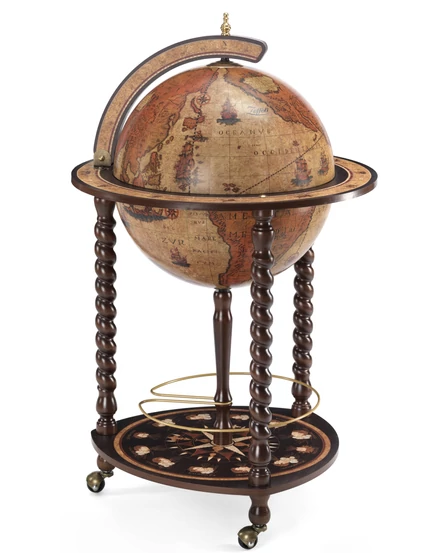 Cartographia - Földgömb Zoffoli EXPLORA Honey brown 40 cm, antik - Bárgömb