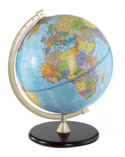 Cartographia Földgömb Zoffoli JAMES COOK (light blue) 33 cm - fatalp, fém meridián 