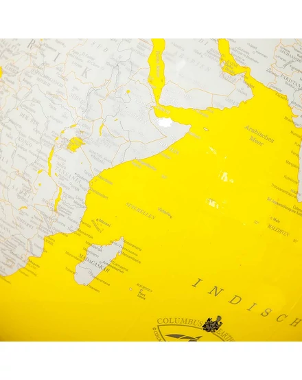 Cartographia  - Földgömb Swarovski kristállyal - világítós, sárga kontúrral 34 cm - ARTLINE YELLOW