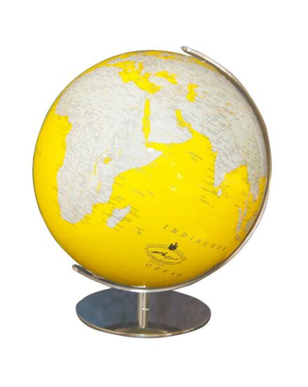 Cartographia Földgömb Swarovski kristállyal - világítós, sárga kontúrral 34 cm - ARTLINE YELLOW 9783955243197