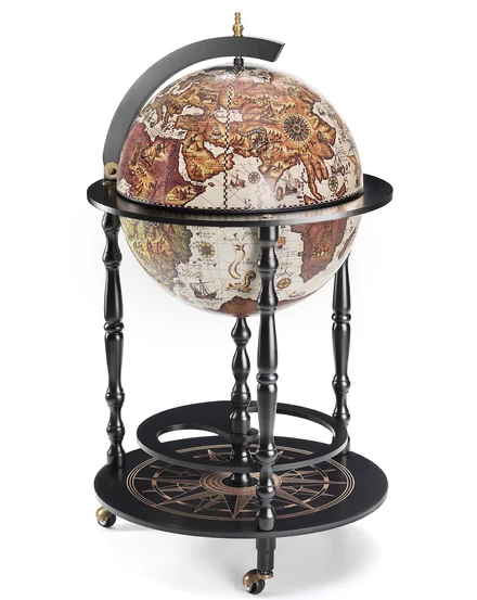 Cartographia - Földgömb Zoffoli VULCANO 42 cm, antik - Bárgömb