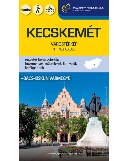Kecskemét-várostérkép (Bács-Kiskun vármegye) keményborítós 1:13 000