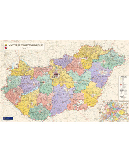 Cartographia Magyarország közigazgatása II. falitérkép - választható méret és kivitel 