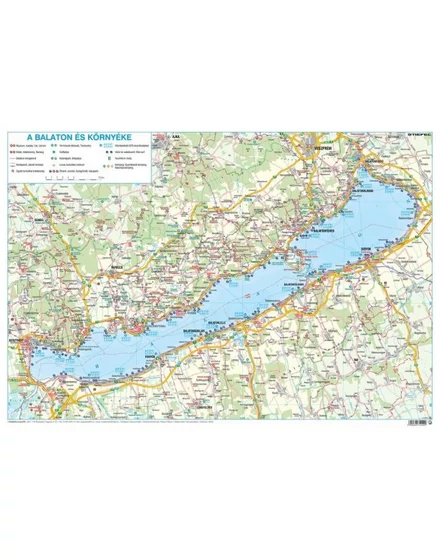 Magyarország/Balaton és környéke látványtérkép 68 x 49, fémléces - Stiefel