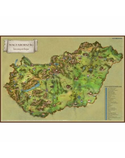 Cartographia Magyarország/Balaton és környéke látványtérkép 68 x 49, fémléces - Stiefel 2000000012940