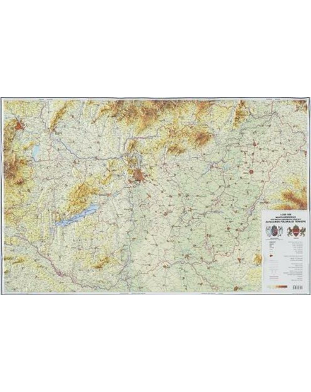 Cartographia Magyarország általános földrajzi dombortérkép 120 X 80 - HM 9789632572741