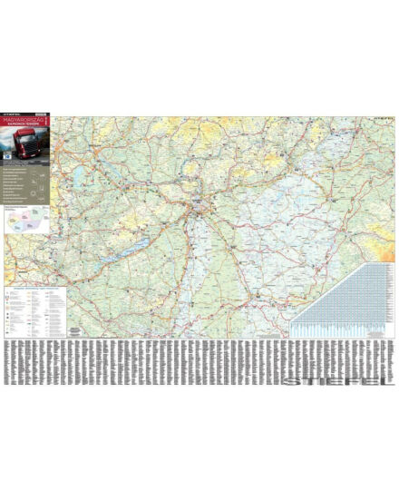 Cartographia Magyarország kamionos térképe 140 x 100, fémléces - Stiefel 2000000011257