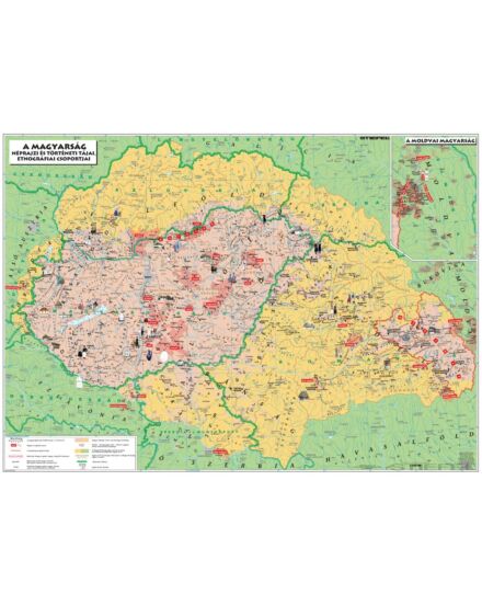 Cartographia Magyarország néprajzi DUO falitérkép 68 X 49 - Stiefel 5998504312949