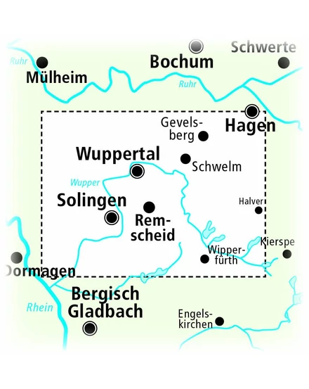 Cartographia  -Wuppertal - Bergisches Land kerékpáros térkép (PP0283)