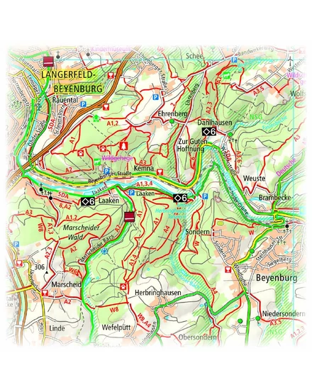 Cartographia  -Wuppertal - Bergisches Land kerékpáros térkép (PP0283)
