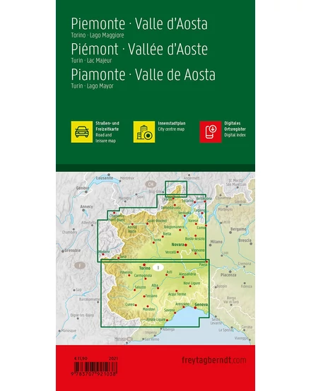 Cartographia  - Piemont és Aosta-völgy szabadidő- és autótérkép