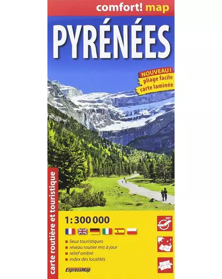 Cartographia Pireneusok Comfort térkép 1:300 000 9788383550213