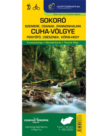 Cartographia Sokoró, (Szemere, Csanak, Pannonhalma) Cuha völgye turistatérkép1:50 000 9789633538777