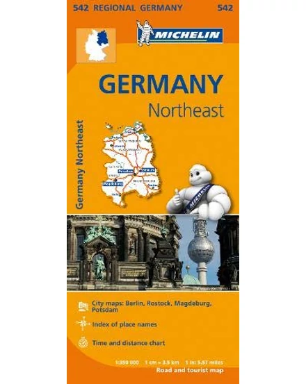 Cartographia Németország régiótérkép: (Észak-kelet) Mecklenburg-Vorpommern (Michelin 0542) 9782067183575