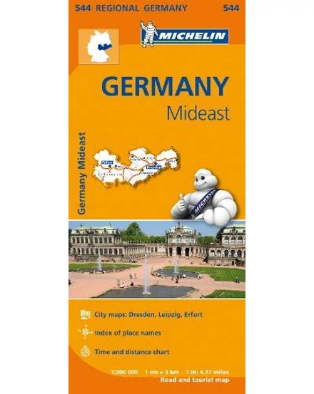 Cartographia Németország régiótérkép (Kelet): Türingia, Szászország (Michelin 0544) 9782067183636