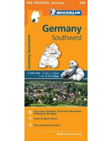 Cartographia Németország régiótérkép: (Dél-Nyugat) Baden-Württemberg (Michelin 0545) 9782067183667