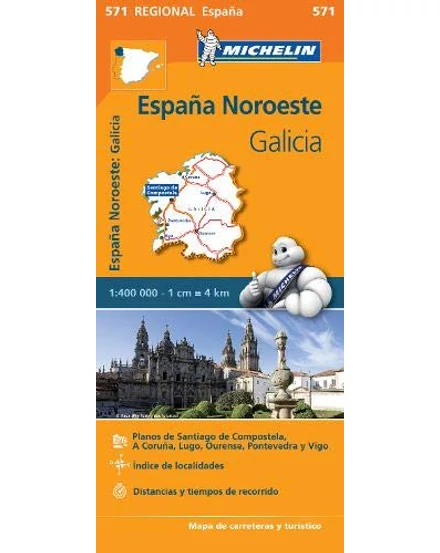 Cartographia Spanyolország régiótérkép: Galícia 0571 9782067184107