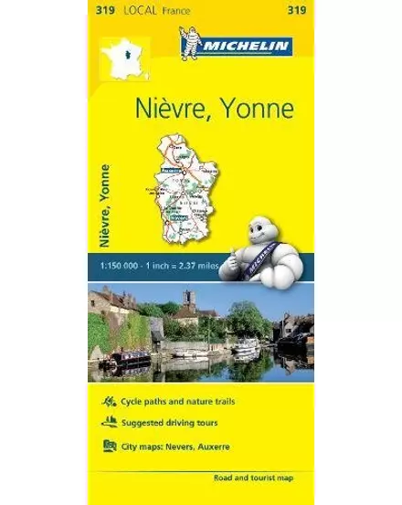 Cartographia Nievre, Yonne - Franciaország résztérkép (Michelin 0319) 9782067210264