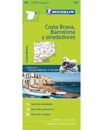Cartographia Barcelona, Costa Brava térkép - Spanyol Zoom (Michelin - 147) 9782067218192