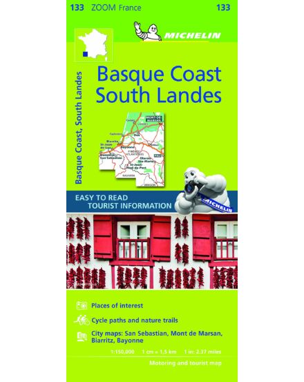 Cartographia Baszkföld (Basque Coast, South Landes) - Michelin Francia Zoom 0133 9782067227927