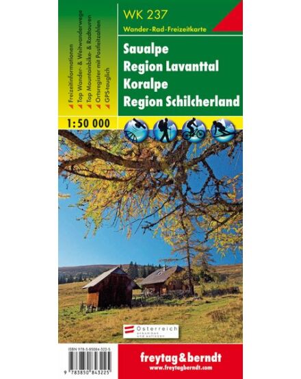 Cartographia WK237 Saualpe-Region Lavanttal-Koralpe-Region Schilcherland turistatérkép (Freytag) 9783850843225