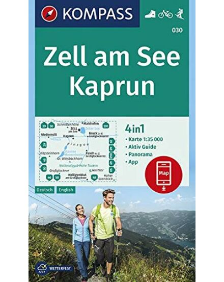 Cartographia Zell am See / Kaprun + Aktiv Guide: 4in1 Turistatérkép 9783990445648