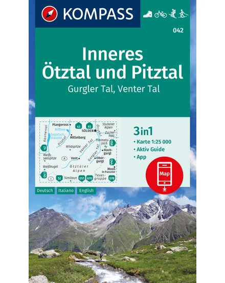 Cartographia K 042 Inneres Ötztal, Pitztal, Gurgler Tal, Venter Tal turistatérkép 9783991218777