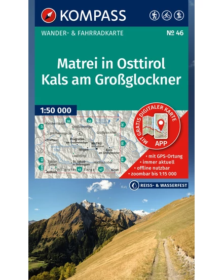 Cartographia K 46 Matrei (Kelet-Tirol-ban), Kals am Grossglockner turistatérkép 9783991542742