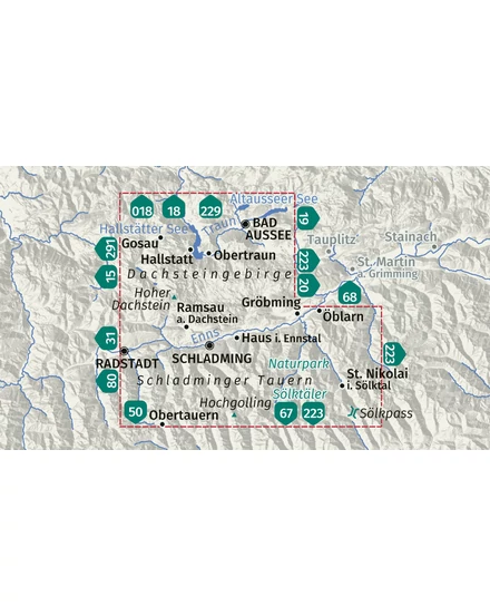 K 293 Dachsteingruppe, Schladminger Tauern turistatérkép