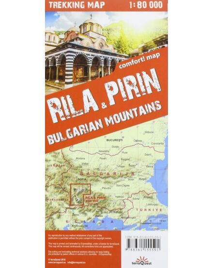 Cartographia Rila, Pirin (Bulgária) trekking térkép 9788361155591