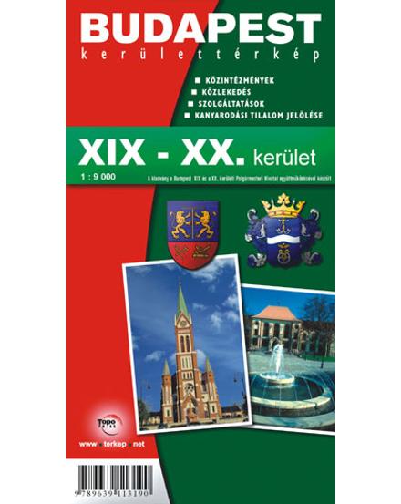 Cartographia Budapest XIX . és XX. kerületének térképe - T.Press 9789639113190