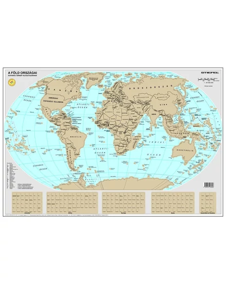 Cartographia Föld országai, kaparós világtérkép arany 84 x 57 - Stiefel 9789639939806