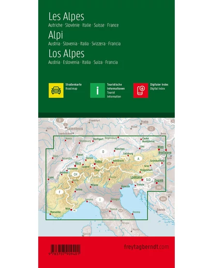 Cartographia Alpok országai térkép (Freytag) 9783707909401
