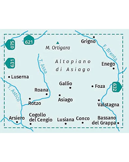 K 623 Altopiano di Asiago, 1:25 000 turistatkp.