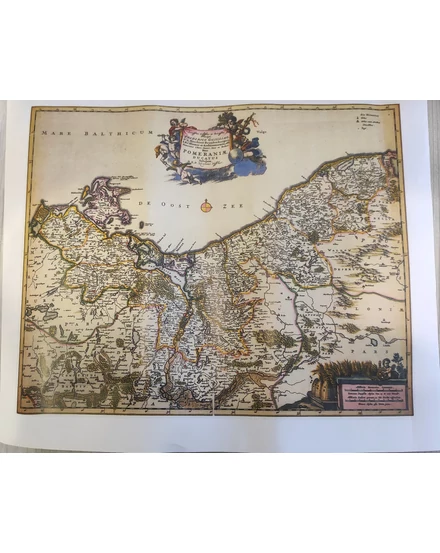 Cartographia Antik Pomeránia íves térkép 31 x 27 5999552542395