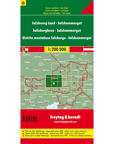 Cartographia-Ausztria 6. Salzburg - Salzkammergut autó- és szabadidő térkép - Freytag-9783850843461