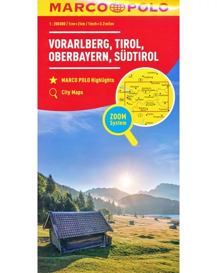 Cartographia Ausztria résztérkép  3. - Vorarlberg - Tirol - Felső-Bajorország - Dél-Tirol - Marco Polo-9783829740487